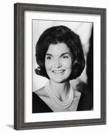 Jacqueline Kennedy, Wife of Sen./Pres. Candidate John Kennedy During His Campaign Tour of TN-Walter Sanders-Framed Photographic Print