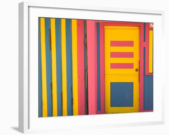 Colorful Doorway, New Providence Island, Bahamas, Caribbean-Walter Bibikow-Framed Photographic Print