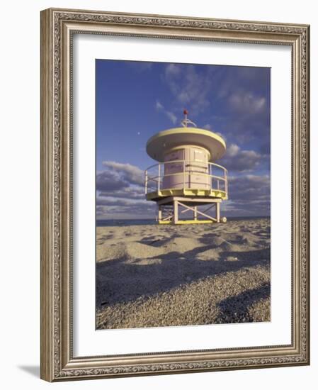 Lifeguard Station on South Beach, Miami, Florida, USA-Robin Hill-Framed Photographic Print