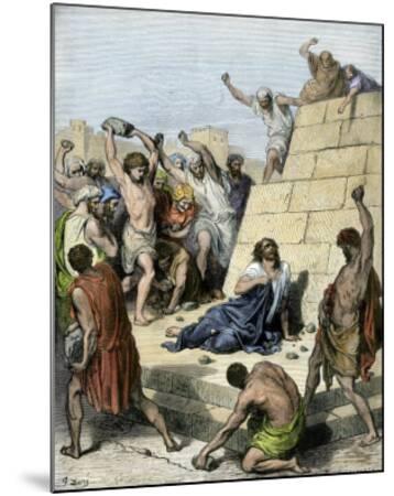giclee mounted christianity preaching stoned apostle stephen death ad