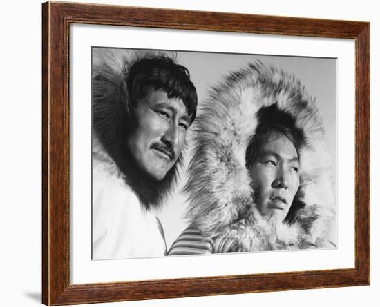 Eskimo Portraits from Artic Trip- Coppermine August 1937-Margaret Bourke-White-Framed Photographic Print