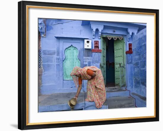 Traditional Blue Architecture, Jodhpur, Rajasthan, India-Doug Pearson-Framed Photographic Print