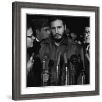 Fidel Castro Arrives Mats Terminal, Washington D.C.-Warren K. Leffler-Framed Photo
