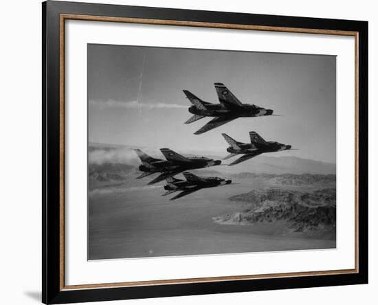 Thunderbirds in F-100's Flying in Formation-Ralph Crane-Framed Photographic Print