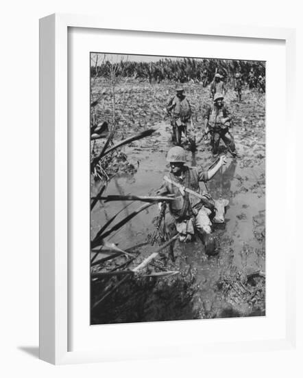 Marines Searching for Viet Cong in the Delta-null-Framed Photographic Print