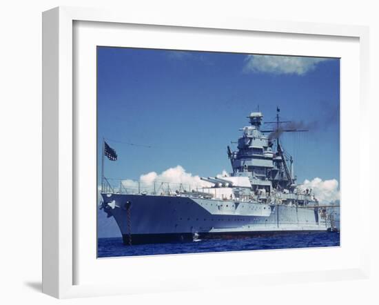 Warship During Us Navy Manuevers Off Hawaii-Carl Mydans-Framed Photographic Print
