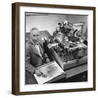 Astronomer Walter Baade Studying a Star Map-J. R. Eyerman-Framed Photographic Print