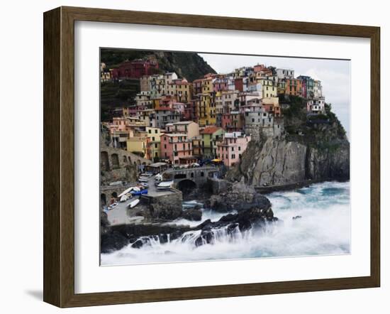 Clifftop Village of Manarola, Cinque Terre, UNESCO World Heritage Site, Liguria, Italy, Europe-Christian Kober-Framed Photographic Print