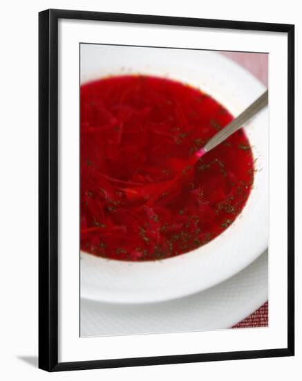 Borscht, a Traditional Russian Beetroot Soup, Moscow, Russia, Europe-Yadid Levy-Framed Photographic Print