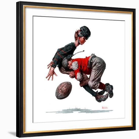 "Fumble" or "Tackled", November 21,1925-Norman Rockwell-Framed Giclee Print