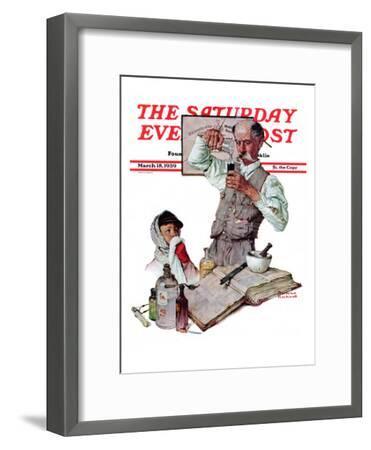 Pharmacist Saay Evening Post Cover March 18 1939 Giclee Print Pharmacist Saay Evening Post Cover March 18 1939 Norman Rockwell