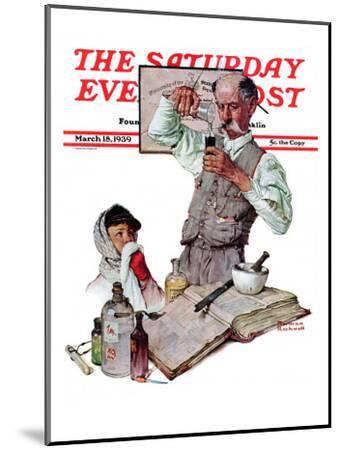 Pharmacist Saay Evening Post Cover March 18 1939 Giclee Print Pharmacist Saay Evening Post Cover March 18 1939 Norman Rockwell Mounted Giclee Print