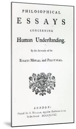 titlepage of philosophical essays concerning human understanding titlepage of philosophical essays concerning human understanding by david hume english
