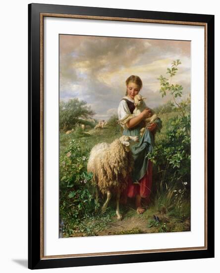 The Shepherdess, 1866-Johann Baptist Hofner-Framed Giclee Print