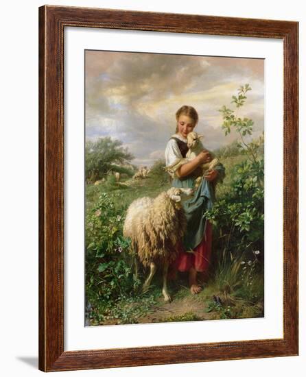 The Shepherdess, 1866-Johann Baptist Hofner-Framed Giclee Print