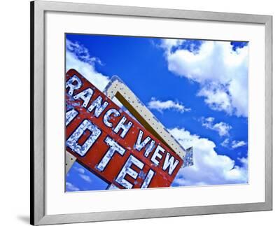 Weather Beaten Sign Of Roadside Hotel Photographic Print