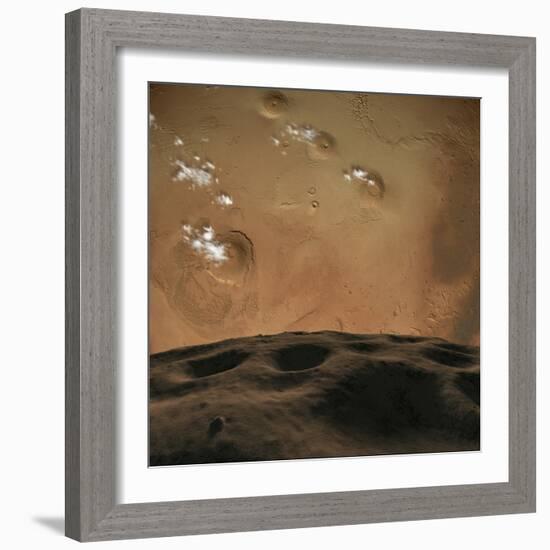 Phobos Orbits So Close to Mars That the Planet Would Fill the Little Moon's Sky-Stocktrek Images-Framed Photographic Print