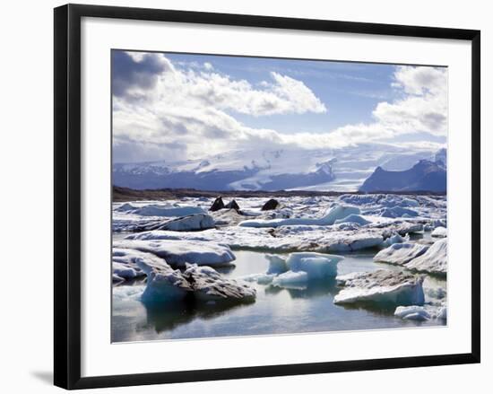 Icebergs in Glacial Lagoon at Jokulsarlon, Iceland, Polar Regions-Lee Frost-Framed Photographic Print