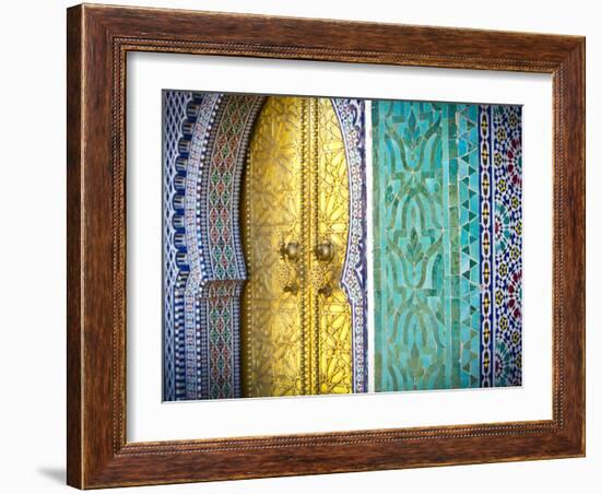 Royal Palace Door, Fes, Morocco-Doug Pearson-Framed Photographic Print