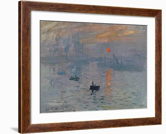 Impression: Sunrise, 1872-Claude Monet-Framed Giclee Print