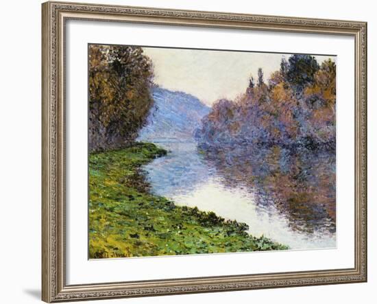 The Seine at Jenfosse, 1884-Claude Monet-Framed Giclee Print
