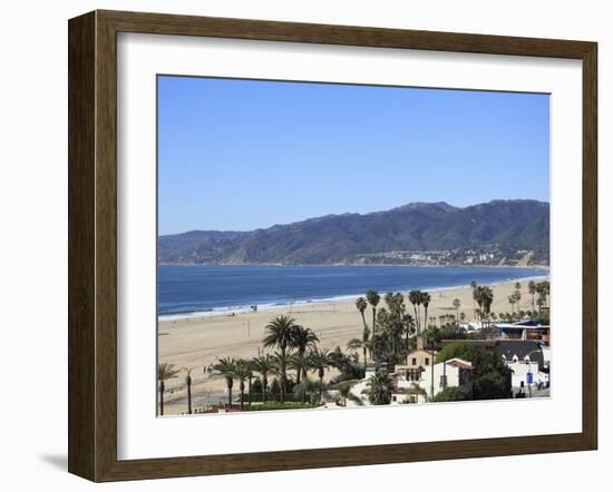 Beach, Santa Monica, Malibu Mountains, Los Angeles, California, Usa-Wendy Connett-Framed Photographic Print