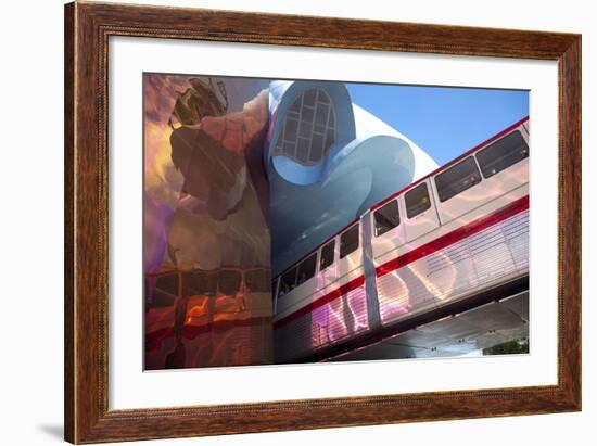 Monorail and Experience Music Project, Science Fiction Museum, Seattle, Washington, USA-Merrill Images-Framed Photographic Print