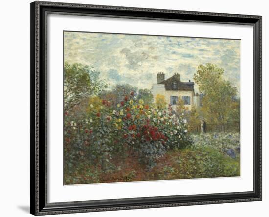 The Artist's Garden in Argenteuil (A Corner of the Garden with Dahlias), 1873-Claude Monet-Framed Giclee Print