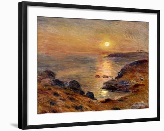 The Setting of the Sun at Douarnenez; Couche De Soleil a Douarnenez, 1883-Pierre-Auguste Renoir-Framed Giclee Print