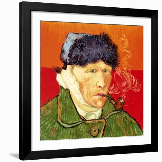 Self Portrait with Bandaged Ear and Pipe, 1889-Vincent van Gogh-Framed Giclee Print