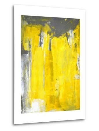 Grey And Yellow Abstract Art Painting Print By T30gallery Grey And Yellow Abstract Art Painting T30gallery Metal Print
