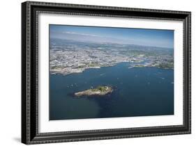 Plymouth with Drakes Island in Foreground, Devon, England, United Kingdom, Europe-Dan Burton-Framed Photographic Print