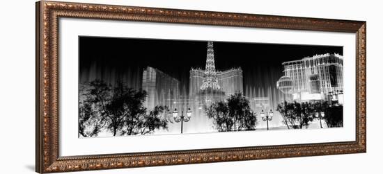 Hotels in a City Lit Up at Night, the Strip, Las Vegas, Nevada, USA-null-Framed Photographic Print