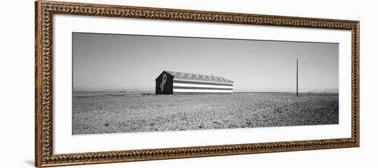 Flag Barn Along Highway 41, Fresno, California, USA-null-Framed Photographic Print