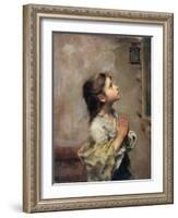 Praying Girl, Italian Painting of 19th Century-Roberto Ferruzzi-Framed Giclee Print