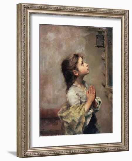 Praying Girl, Italian Painting of 19th Century-Roberto Ferruzzi-Framed Giclee Print