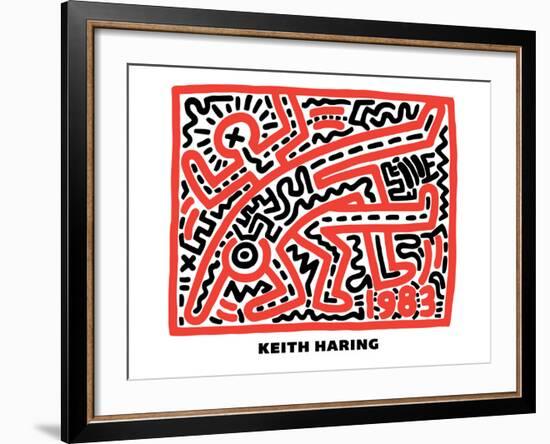 Untitled Pop Art-Keith Haring-Framed Giclee Print