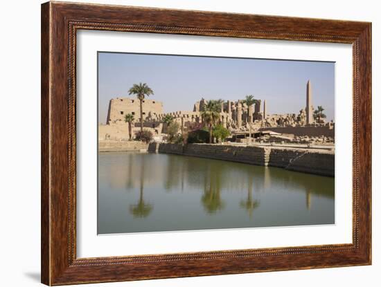 Sacred Lake (Foreground), Karnak Temple, Luxor, Thebes, Egypt, North Africa, Africa-Richard Maschmeyer-Framed Photographic Print