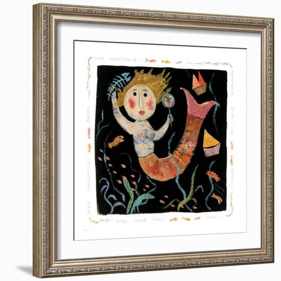 Mermaids Don't Use Combs-Barbara Olsen-Framed Premium Giclee Print