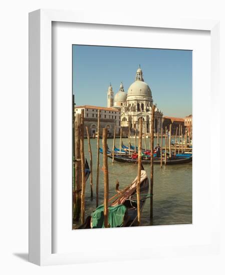 Gondolas near the Grand Canal and the Santa Maria Della Salute, Venice, Italy-Janis Miglavs-Framed Photographic Print