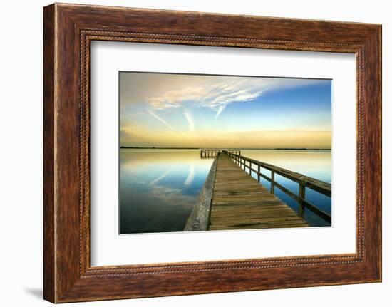 Sunrise on the Pier at Terre Ceia Bay, Florida, USA-Richard Duval-Framed Photographic Print