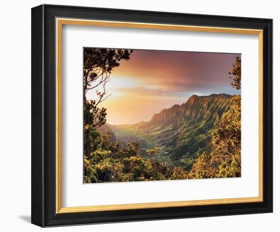 USA, Hawaii, Kauai, Kokee State Park, Kalalau Valley-Michele Falzone-Framed Photographic Print