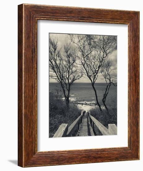 New York, Long Island, Cutchogue, Horton Point Lighthouse Stairs and Long Island Sound, USA-Walter Bibikow-Framed Photographic Print