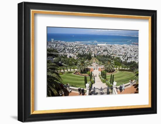 View over the Bahai Gardens, Haifa, Israel, Middle East-Yadid Levy-Framed Photographic Print