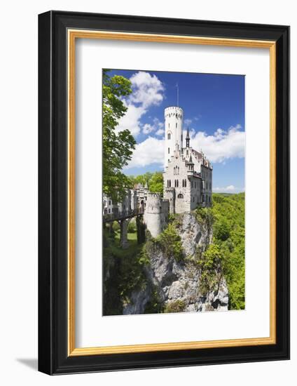Lichtenstein Castle in Spring, Swabian Alb, Baden Wurttemberg, Germany, Europe-Markus Lange-Framed Photographic Print