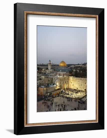 View over the Western Wall (Wailing Wall) and the Dome of the Rock Mosque, Jerusalem, Israel-Yadid Levy-Framed Photographic Print