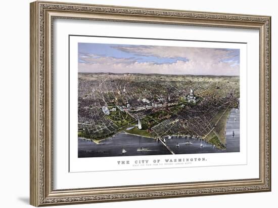 Vintage Print of Washington D.C-Stocktrek Images-Framed Art Print