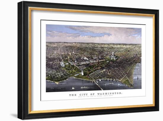 Vintage Print of Washington D.C-Stocktrek Images-Framed Art Print