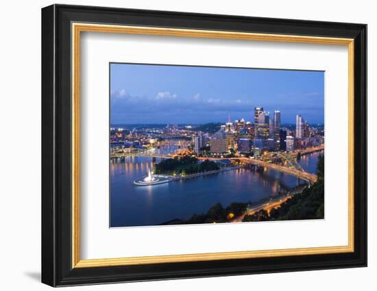 Pittsburgh, Pennsylvania, Skyline from Mt Washington of Downtown City-Bill Bachmann-Framed Photographic Print