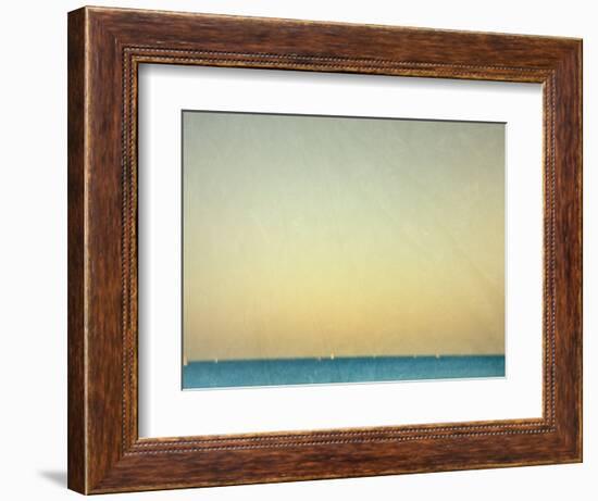 Sailboats under Pearl Sky-Robert Cattan-Framed Photographic Print